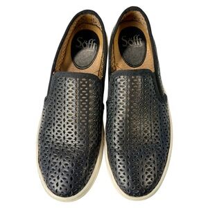 Sofft Somers II Perforated Leather Slip-On Shoes | Black | 6.5 Women’s